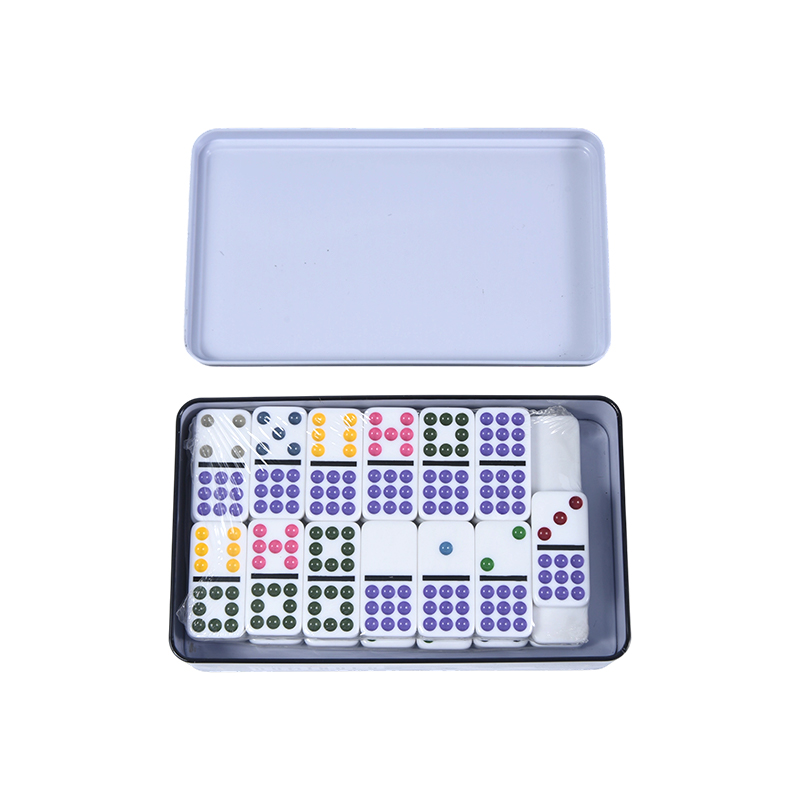 Color Dot Double Deväť plechová krabička Precision Dominoes