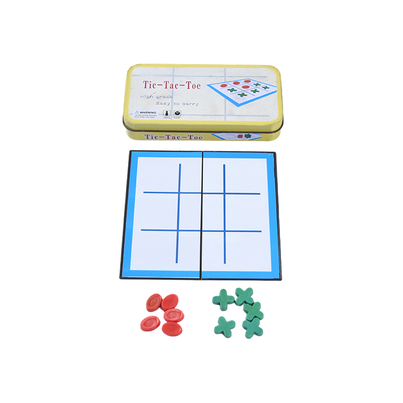 Prenosná klasická súprava Tic-Tac-Toe s kovovým úložným puzdrom