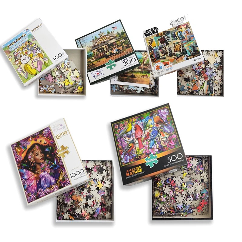 Viacfarebná sada puzzle – kolekcia klasických doplnkov pre skladačky