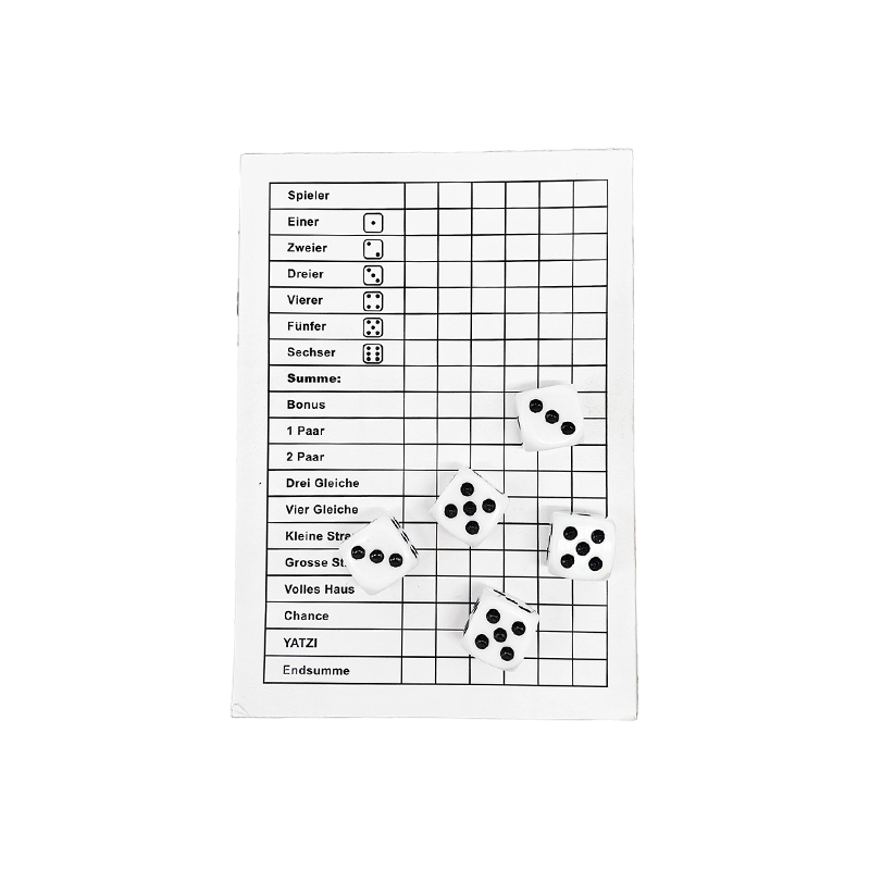 Základy klasickej hry s kockami YATZY Scoreboard Set