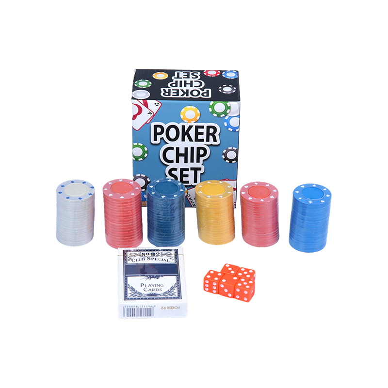 Kompletné s farebnými žetónmi, hracími kartami a súpravou pokerových žetónov