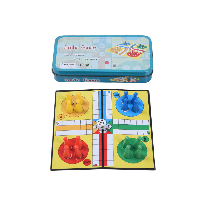 Kovové cínové puzdro Prenosná herná sada Ludo