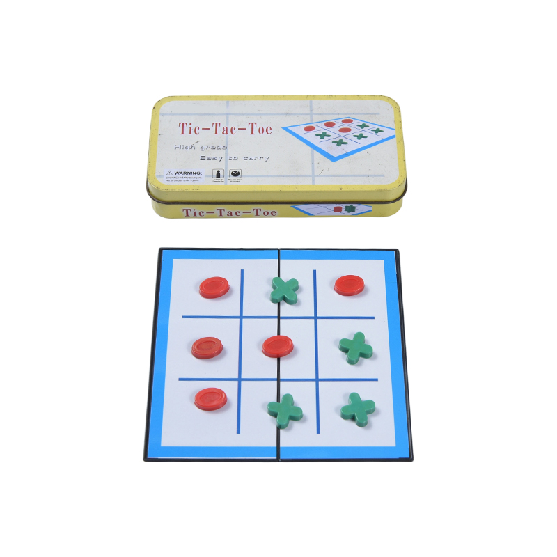 Prenosná hra Tic-Tac-Toe zo žltého kovu