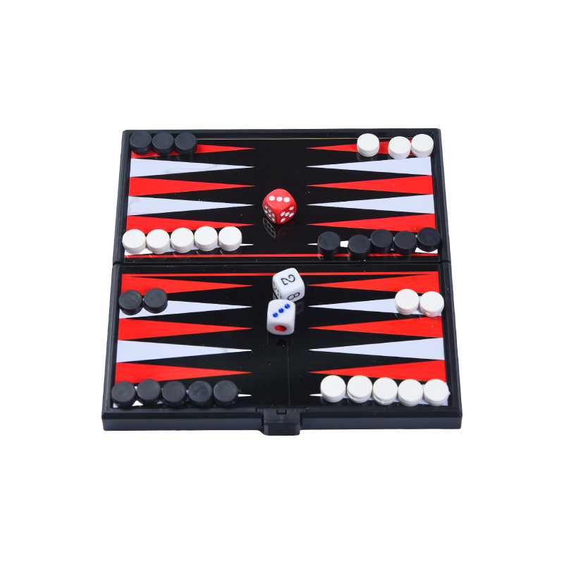 Prenosný magnetický obojstranný backgammon herný set