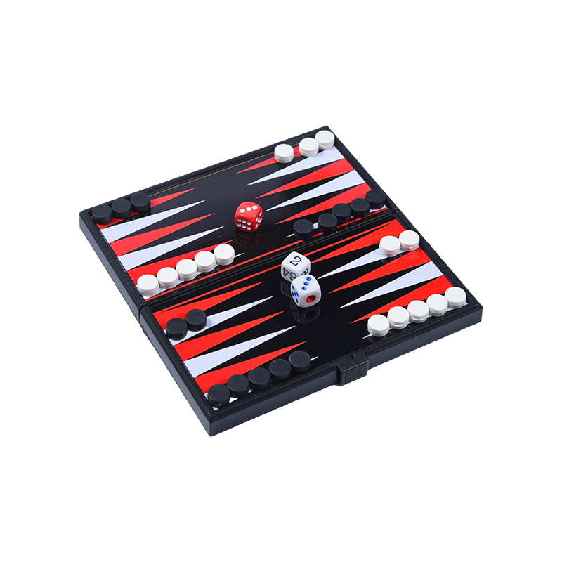 Prenosný magnetický obojstranný backgammon herný set