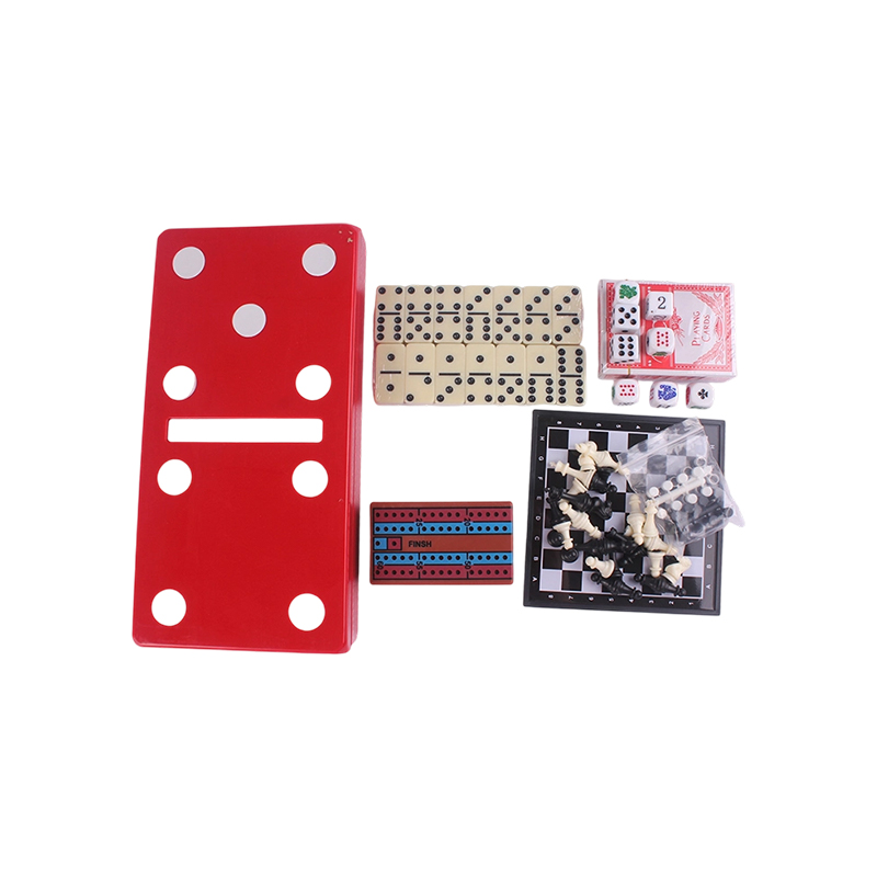 Červená bodkovaná edícia – klasická súprava domino & cribbage