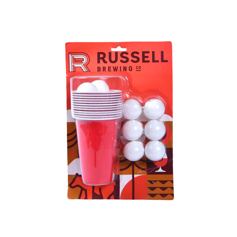 Súprava na pivo Russell Brewing Co. Beer Pong – obsahuje poháre a loptičky