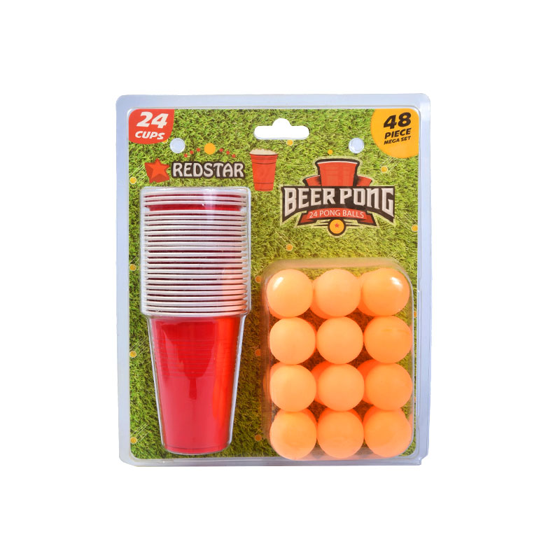Redstar Beer Pong Set – 24 pohárov a 24 tenisových loptičiek (48-dielna Mega sada)