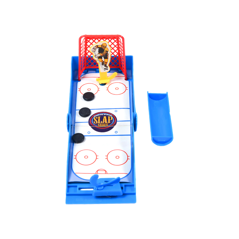 Kompaktný stolný ľadový hokej s pružinovým spúšťačom Mini hokejová hra Slap Shot